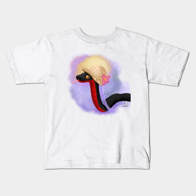 Crowley in a flower hat Kids T-Shirt by AC Salva